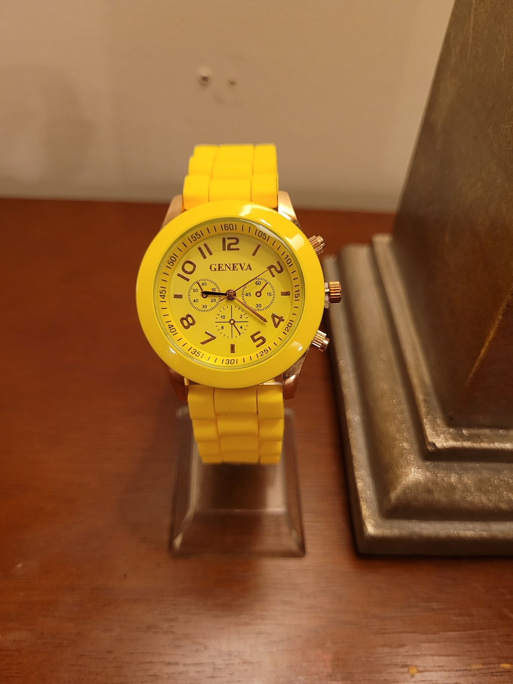 Brand New Yellow and Rose Gold Geneva Women's Silicone Watch